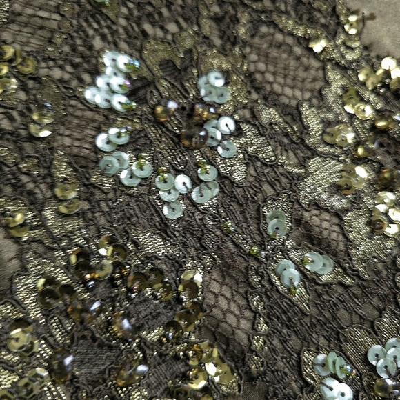 Vintage Y2K Cartise Silk Lace Beaded Floral Slip Dress - Picture 5 of 7